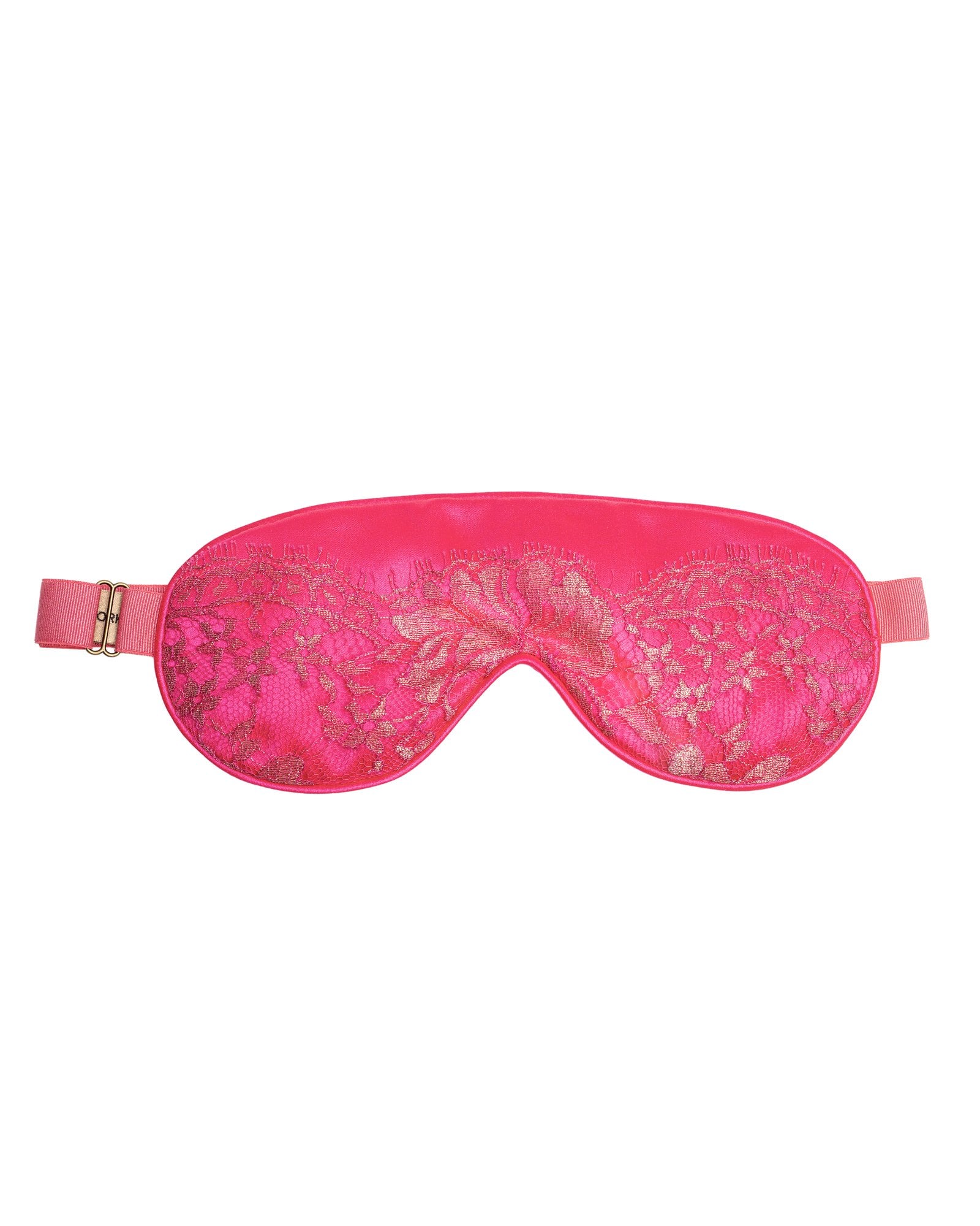Fuchsia Lace & Silk Eye Mask view 1
