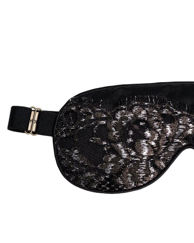 Photo of Metallic Black Lace & Silk Eye Mask, view 2