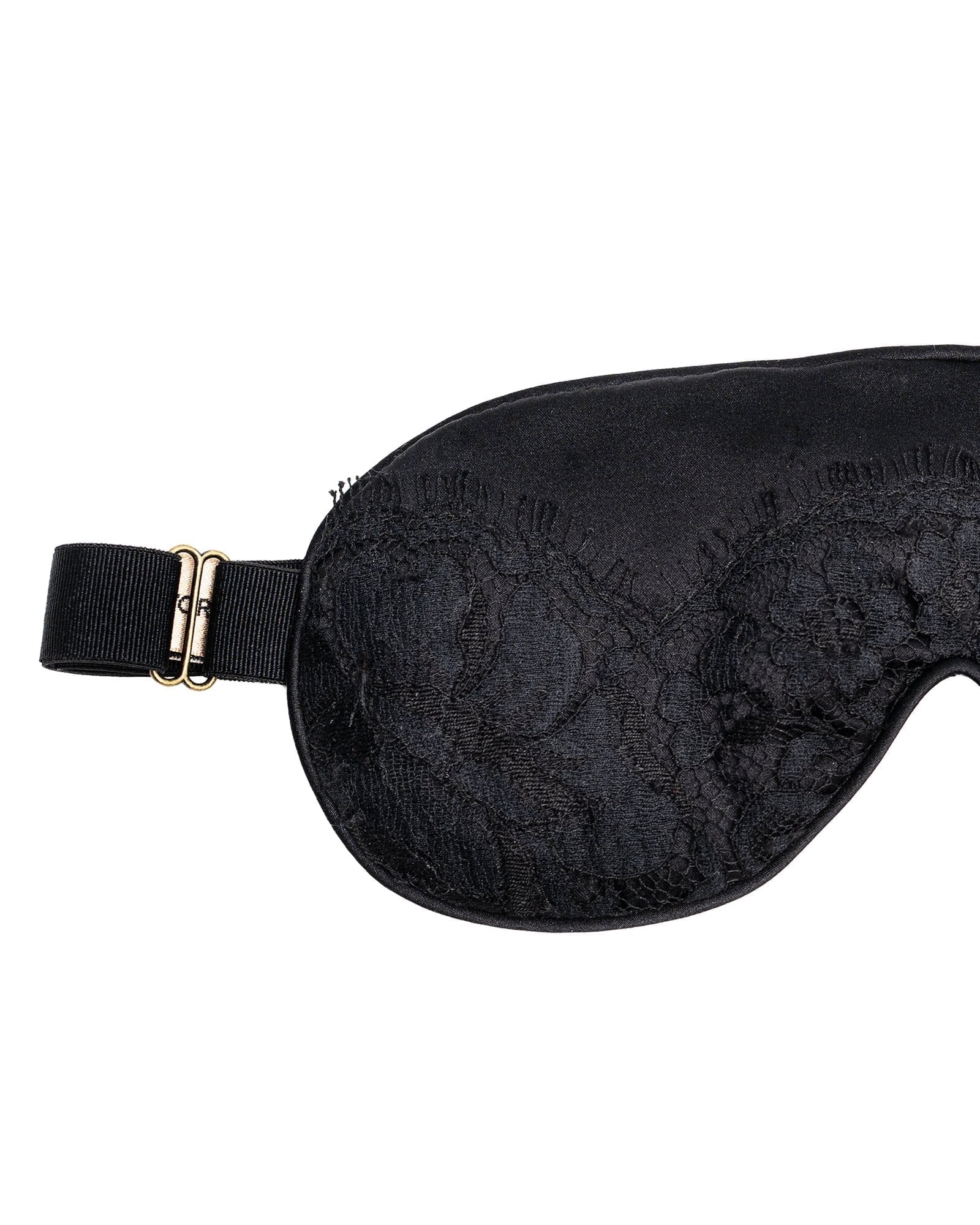 Midnight Black Lace & Silk Eye Mask view 2