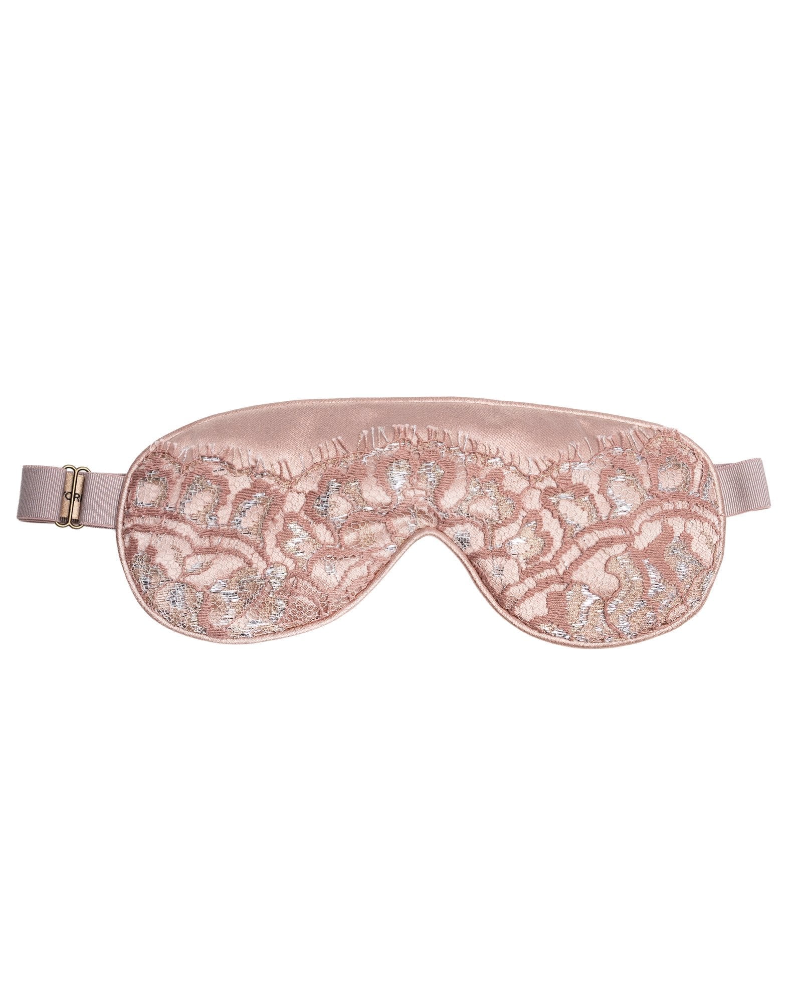Peony Pink Lace & Silk Eye Mask view 1